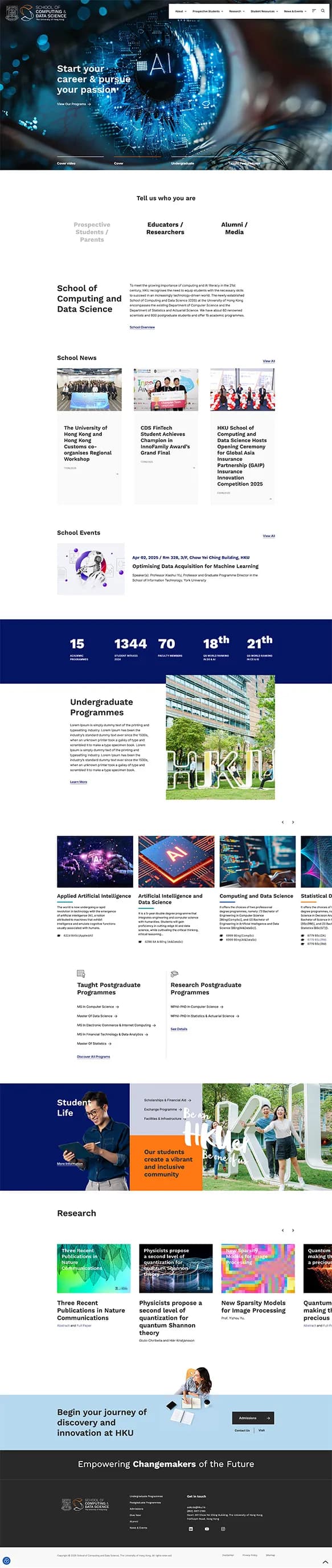 School of Computing and Data Science home page