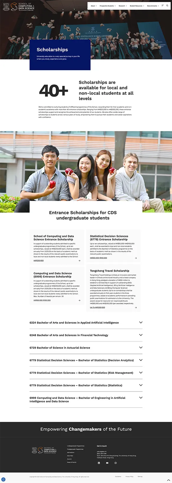 Scholarships page